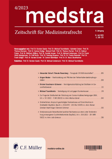  Zeitschrift für Medizinstrafrecht (medstra)